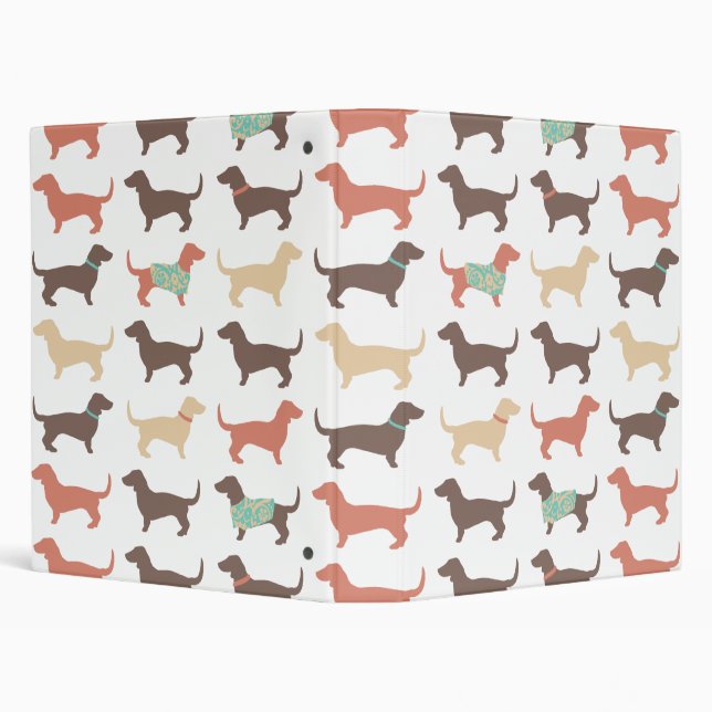 Fun Dachshund Dog Pattern Binder (Background)