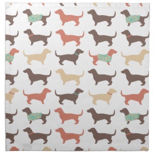 Fun Dachshund Dog Pattern Cloth Napkin