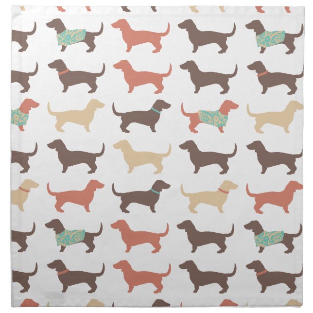 Fun Dachshund Dog Pattern Cloth Napkin (Front)