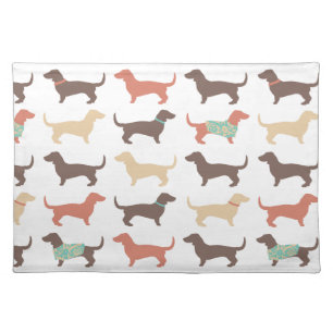 Fun Dachshund Dog Pattern Cloth Placemat