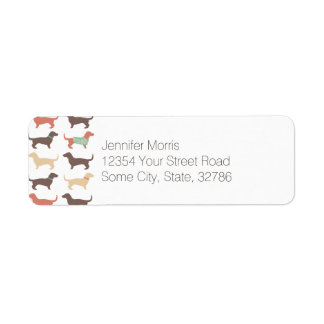 Fun Dachshund Dog Pattern Label