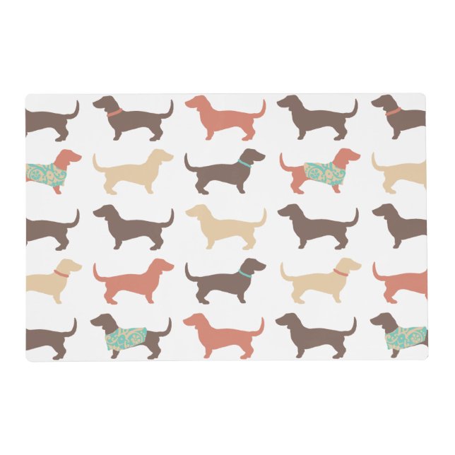 Fun Dachshund Dog Pattern Placemat (Front)