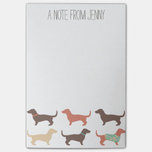 Fun Dachshund Dog Pattern Post-it Notes