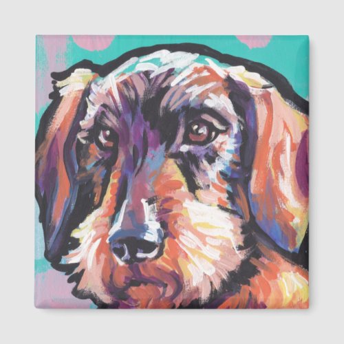 Fun DACHSHUND doxie dog bright colorful Pop Art Magnet