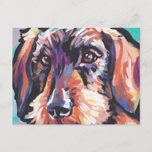 Fun DACHSHUND doxie dog bright colorful Pop Art Postcard
