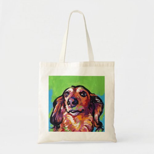 Fun DACHSHUND doxie dog bright colorful Pop Art Tote Bag