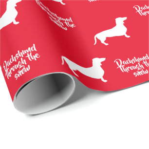 Fun Dachshund Through the Snow Wrapping Paper