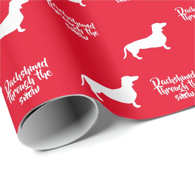 Fun Dachshund Through the Snow Wrapping Paper (Roll Corner)