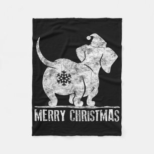 Fun Dachshund Ugly Christmas Weiner Dog Lovers Wom Fleece Blanket