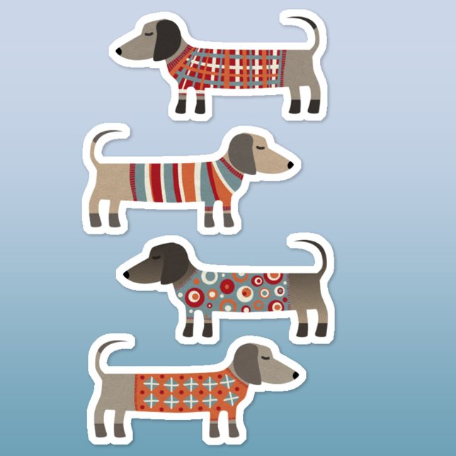 Fun Dachshund Wiener Sausage Dog Sticker (Dachshund Wiener Sausage Dog fun stickers)