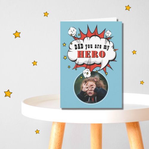 Fun Dad Hero Superhero Speech Bubble Fathers day Card