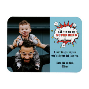 Fun Dad Superhero Cartoon Speech Bubble Magnet