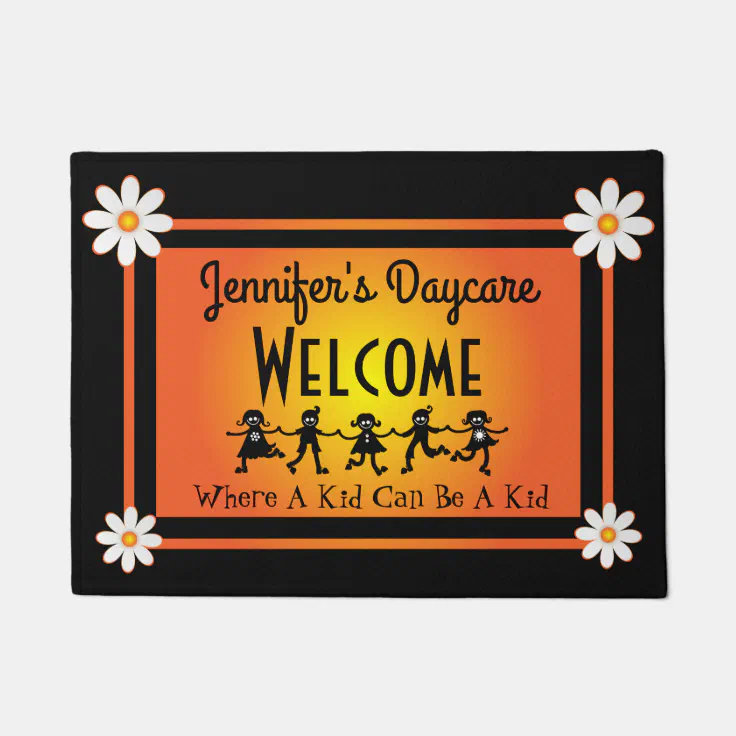 Fun Daisies & Kids Personalized Daycare Doormat Zazzle