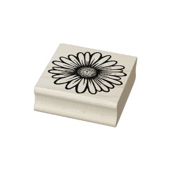 Fun Daisy Flower Trendy Floral Botanical Daisies Rubber Stamp by 26_Characters at Zazzle