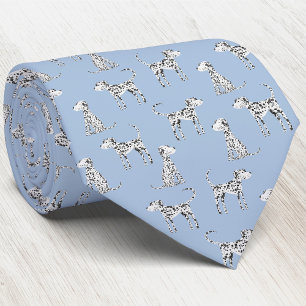 Fun Dalmatian Dog Light Blue Neck Tie