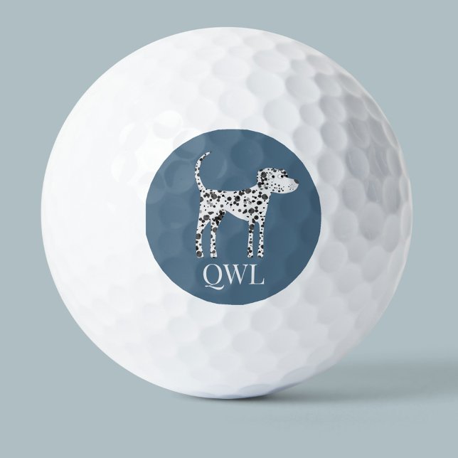 Fun Dalmatian Dog Monogram Golf Balls (Creator Uploaded)