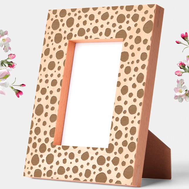 Fun Dalmatian Spots Pattern Engraved Frames (Dalmatian spots modern abstract etched wooden photo frame)