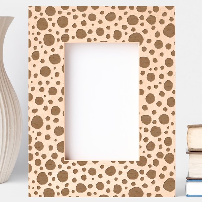 Fun Dalmatian Spots Pattern Engraved Frames (Dalmatian spots modern abstract etched wooden photo frame)