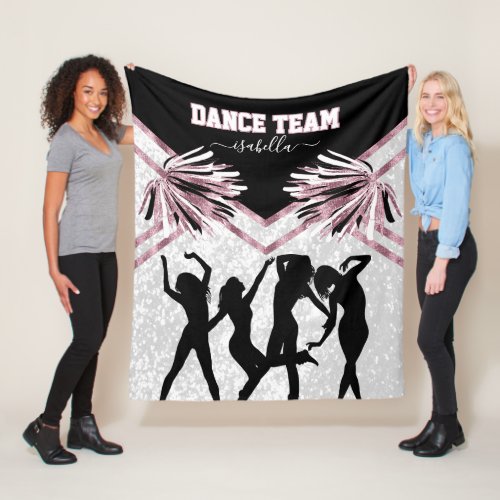 Fun Dance Team Black White and Rose Pink Fleece B