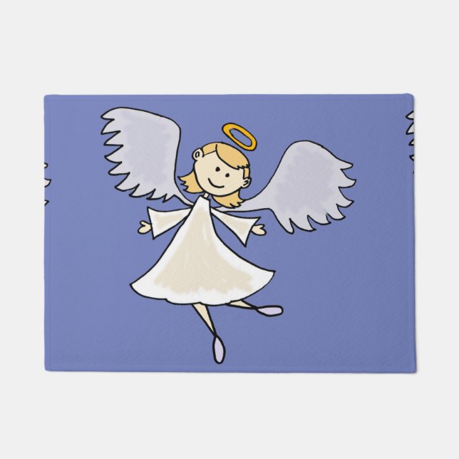 Fun Dancing Angel Cartoon Doormat (Front)