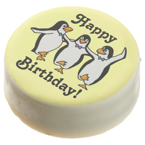 Fun Dancing Penguins Happy Birthday Chocolate Covered Oreo