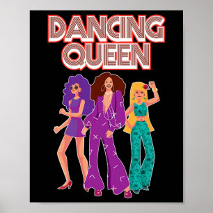 Fun Dancing Queen Disco Dance Club Party 1970s Gif Poster