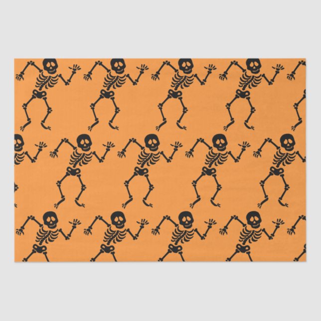 FUN DANCING SKELETON HALLOWEEN Tissue Paper (Front)