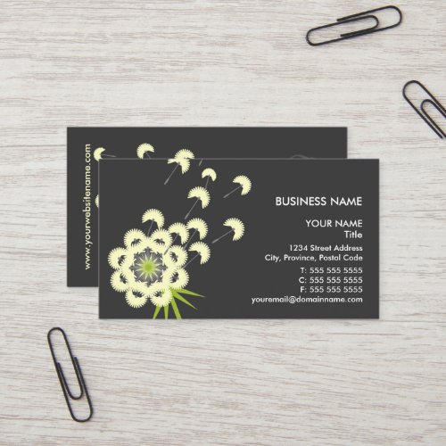 Fun Dandelion Floral Business Cards