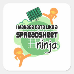 Fun Data Manager SPREADSHEET NINJA Square Sticker