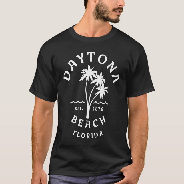 Fun Daytona Beach FL Beach  Graphic Palm T-Shirt (Front)