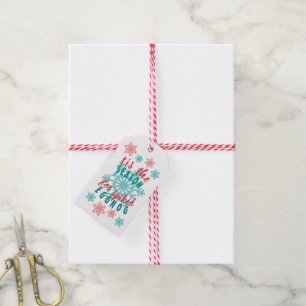 Fun December Winter Season Eggnog Quote Word Art Gift Tags