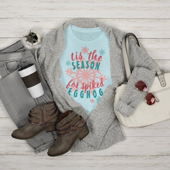 Fun December Winter Season Eggnog Quote Word Art T-Shirt (Creator Uploaded)