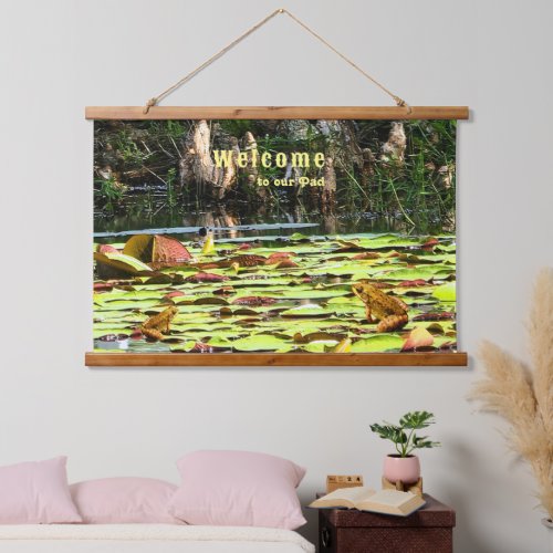 Fun Decor Frog Toad Lily Pad Welcome Hanging Tapestry