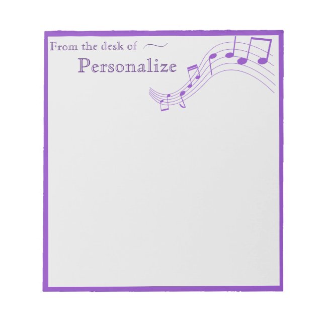 Fun Decorative Music Notes Purple Border (Front)