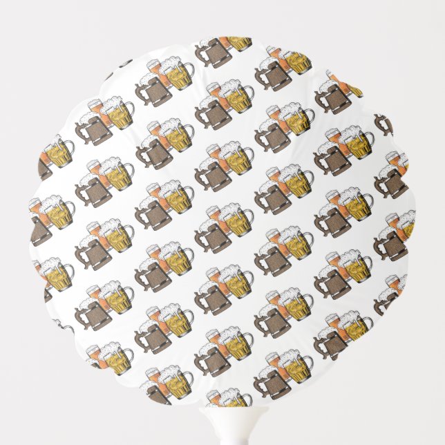 Fun Decorative Three Cheers Cartoon Beers Balloon (Front)