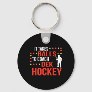 Fun Dek Hockey Coach Ice Hockey Lover Coach Keychain