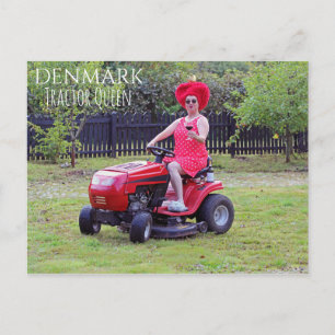 Fun Denmark Tractor Queen Postcard! Postcard