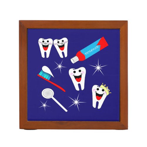 Fun Dental Clinic Dentist Cartoon Teeth Desk Organizer