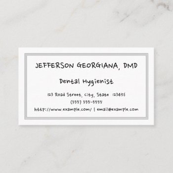 Fun Dental Hygienist Business Card by AponxDesigns at Zazzle