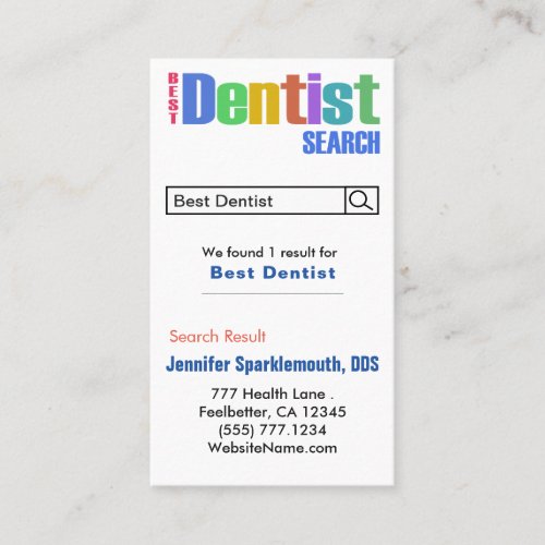 Fun Dentist Advertising Business Card