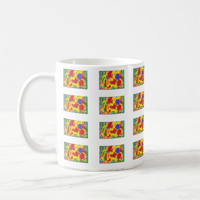 Fun design pattern vivid colors on a mug (Left)