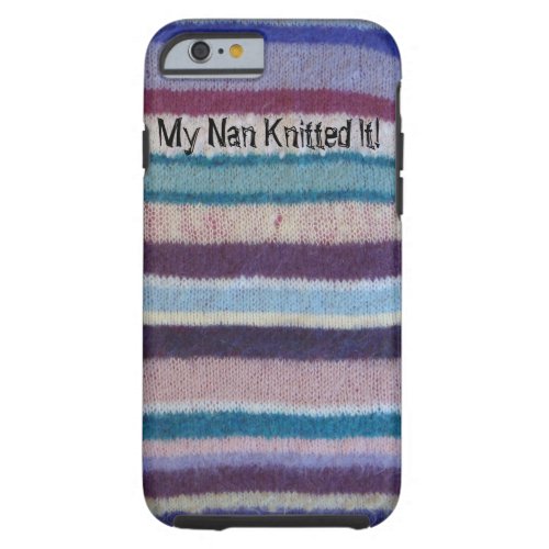 fun design vintage style colorful knitted stripes tough iPhone 6 case