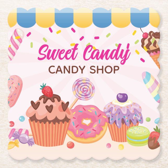 Fun Desserts and Candies Drink Coaster (Front)