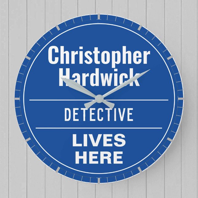Fun Detective Wall Plaque Style Large Clock (Creator Uploaded)