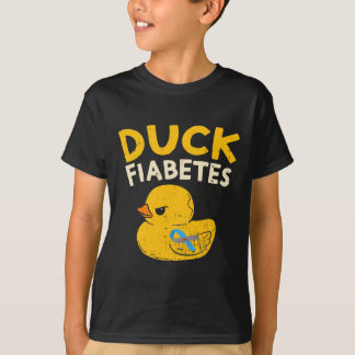 Fun Diabetes Awareness I Duck Fiabetes I Cool Rubb T-Shirt