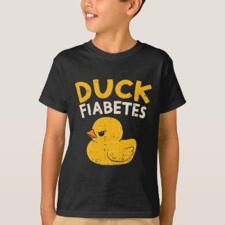 Fun Diabetes Awareness I Duck Fiabetes I Cool Rubb T-Shirt
