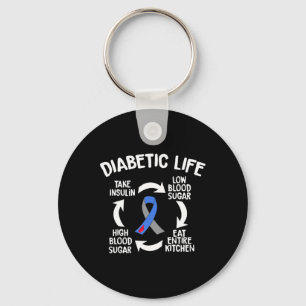 Fun Diabetic Life Cycle Diabetes Awareness Gift  Keychain