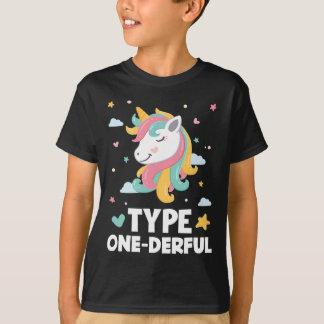 Fun Diabetic Type 1 Diabetes Type One-Derful Unico T-Shirt