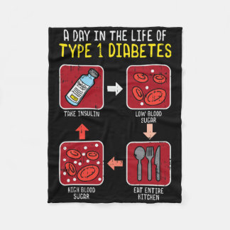 Fun Diabetic Type 1 Life Cycle - Fun Diabetes Awar Fleece Blanket
