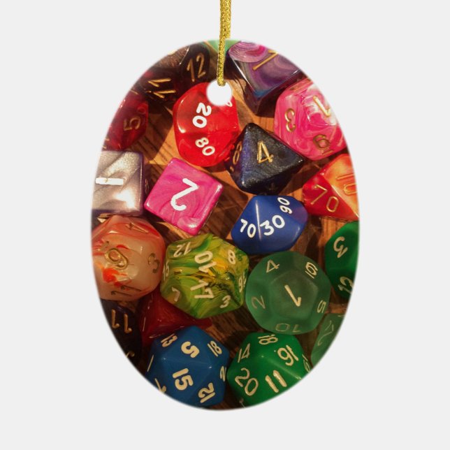 Fun Dice design for gamers Ceramic Ornament (Front)